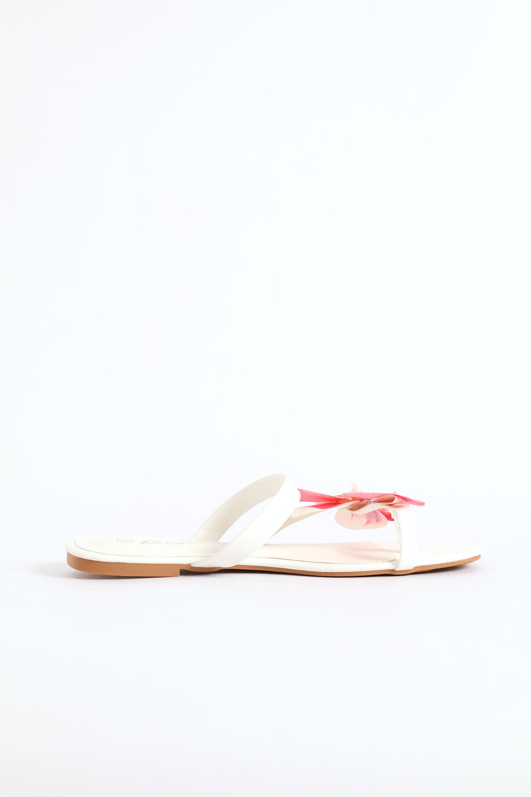 Orchid Flower Toe Post Sandal - White/Pink