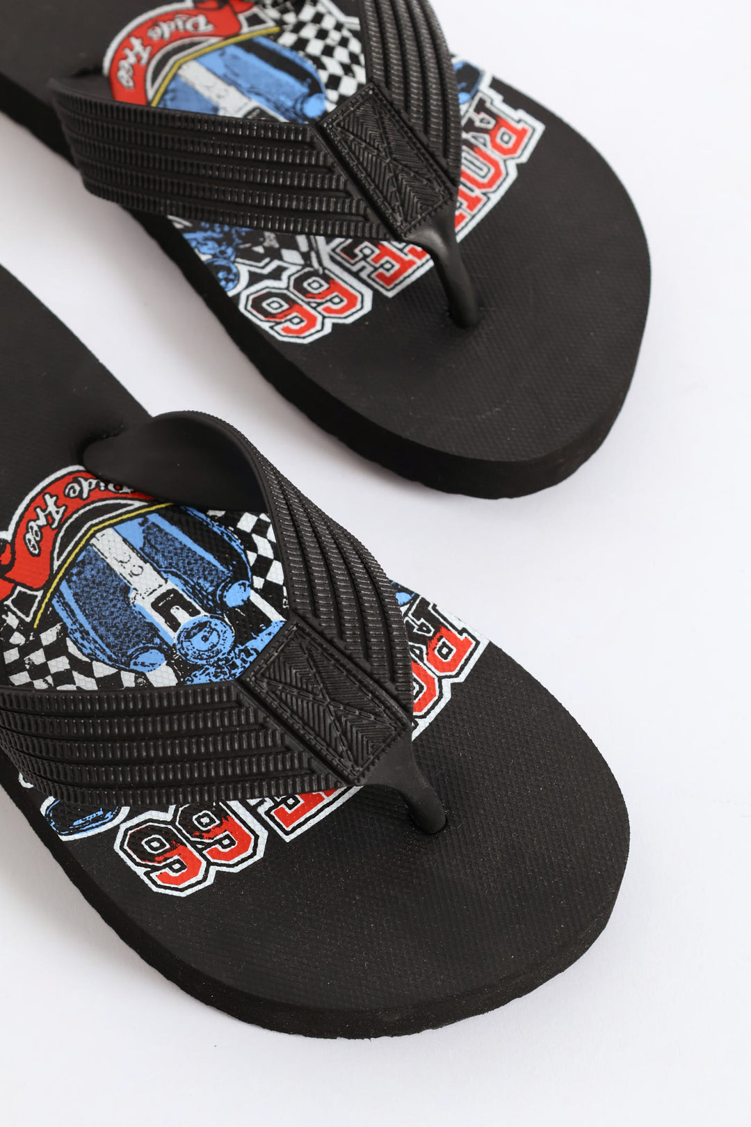 Boys Route 66 Thong Sandal - Black