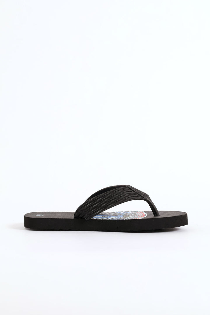 Boys Route 66 Thong Sandal - Black