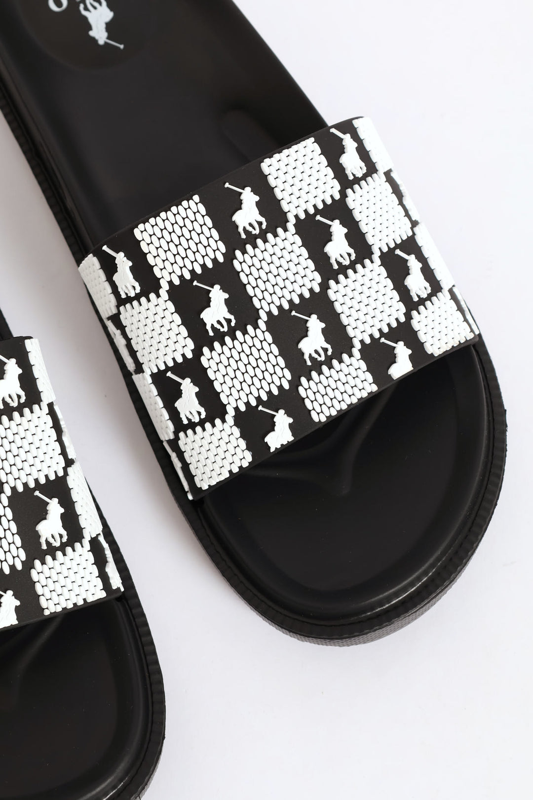 Monogram Pool Sandal - Black/White