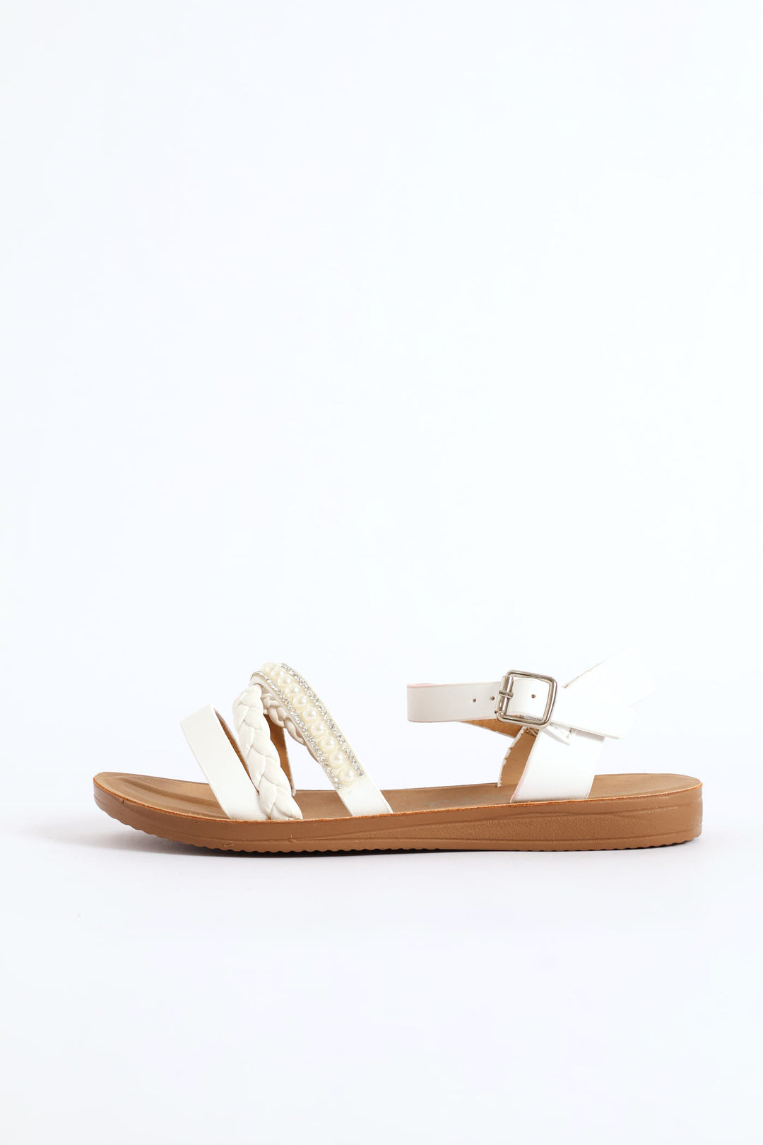 Girls Pearl Comfort Sandal - White