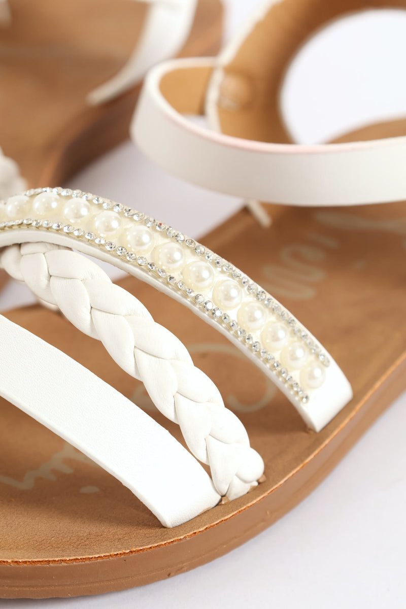 Girls Pearl Comfort Sandal - White