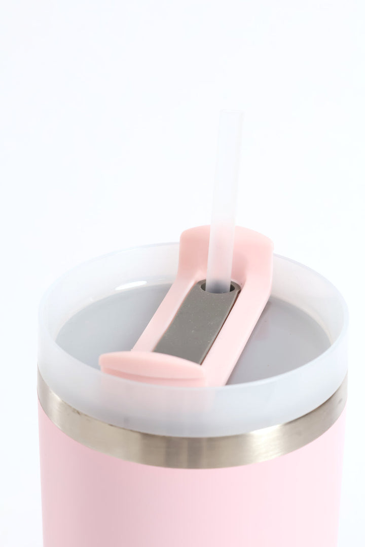 Plain Large Metal 1200ml Travel Flask - Light Pink