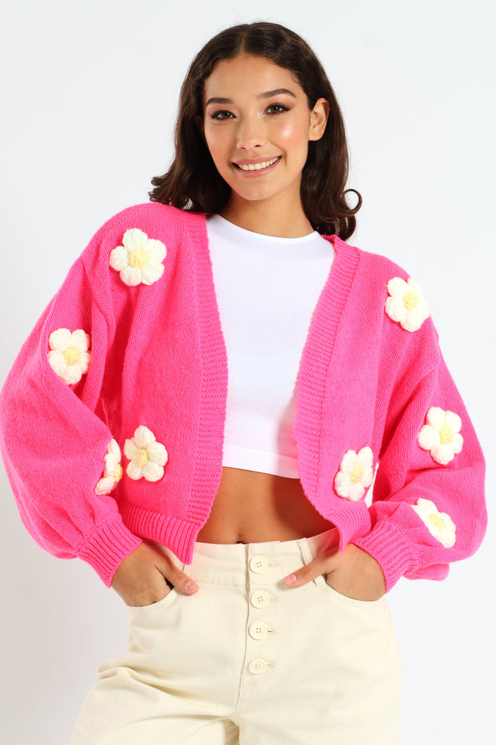 Flower Cardigan - Pink
