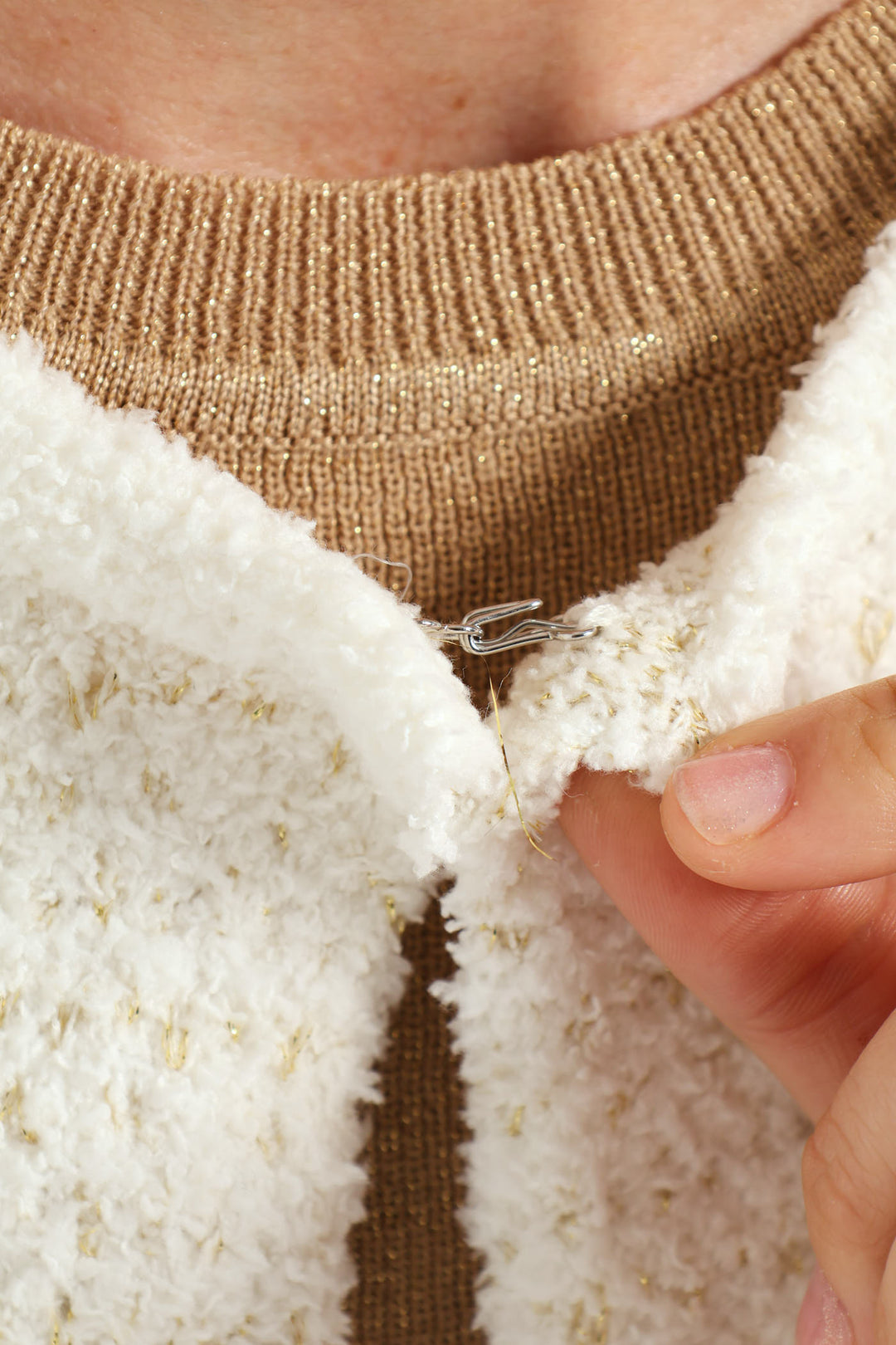 Pearl Lurex Cardigan - White