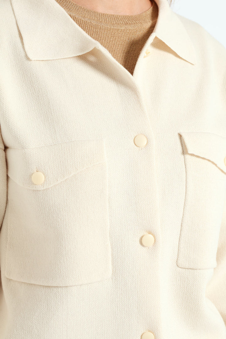 Knitted Cardi Bomber - Shell