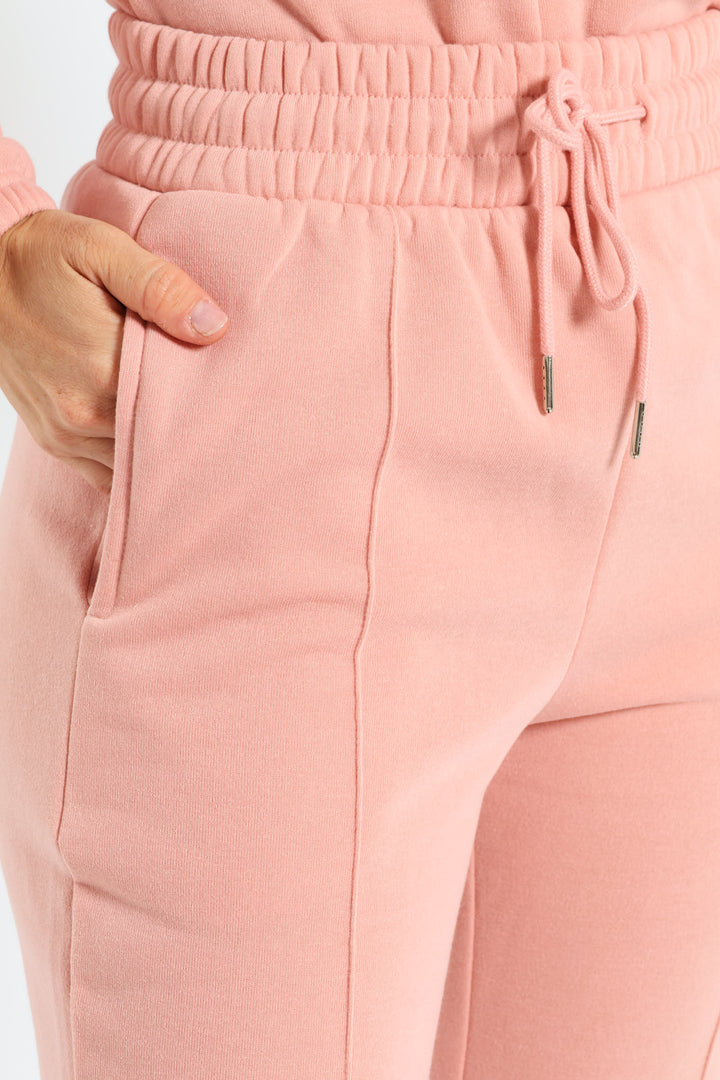 Pintuck Wideleg Jogger - Blush