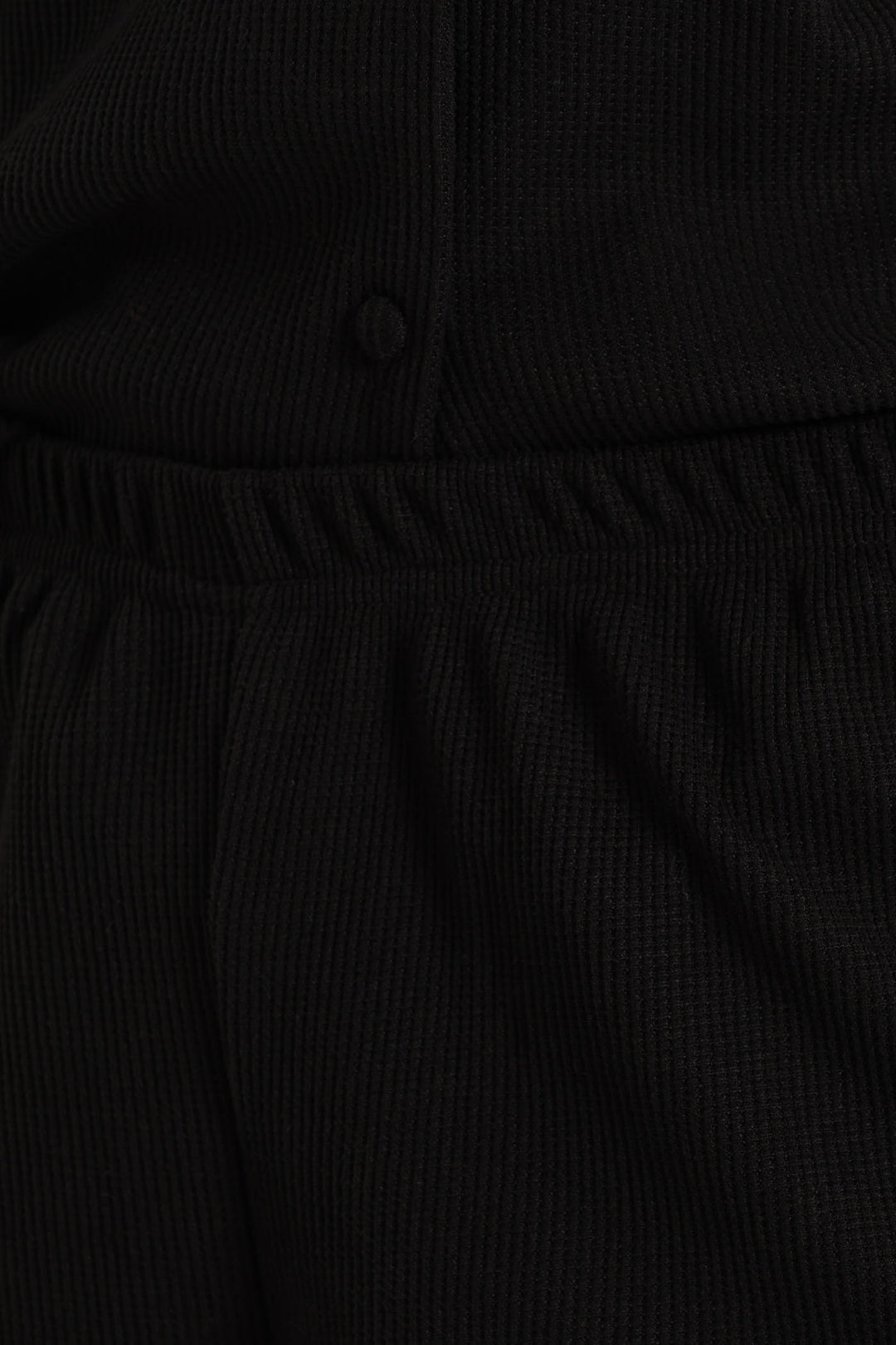 Waffle Button Through & Short Set - Black