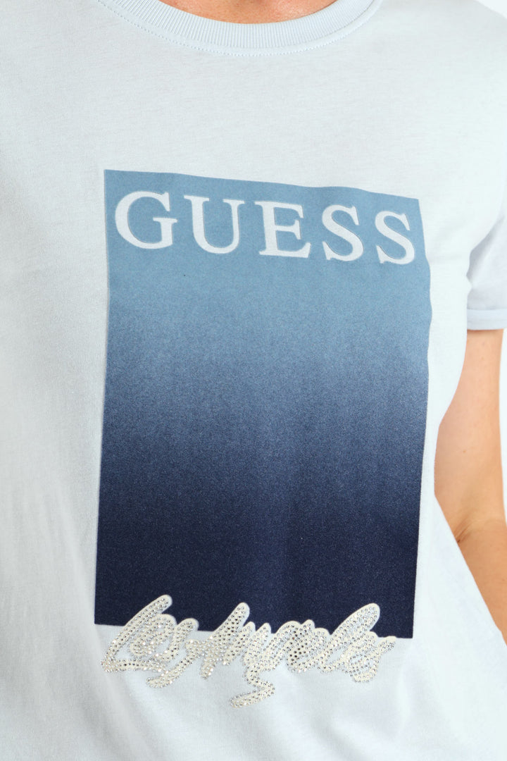 Short Sleeve Cn Flocked Tee - Light Blue