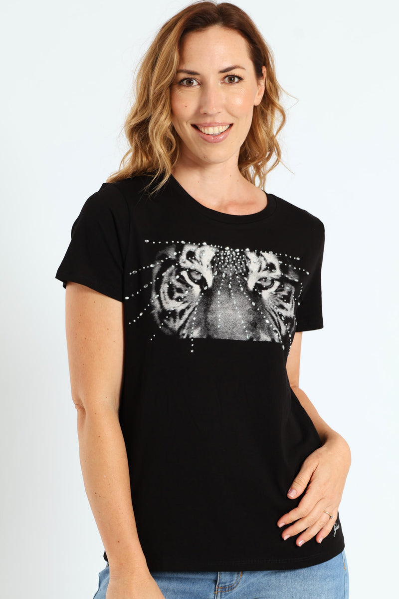 Tiger Eyes Easy Tee - Black