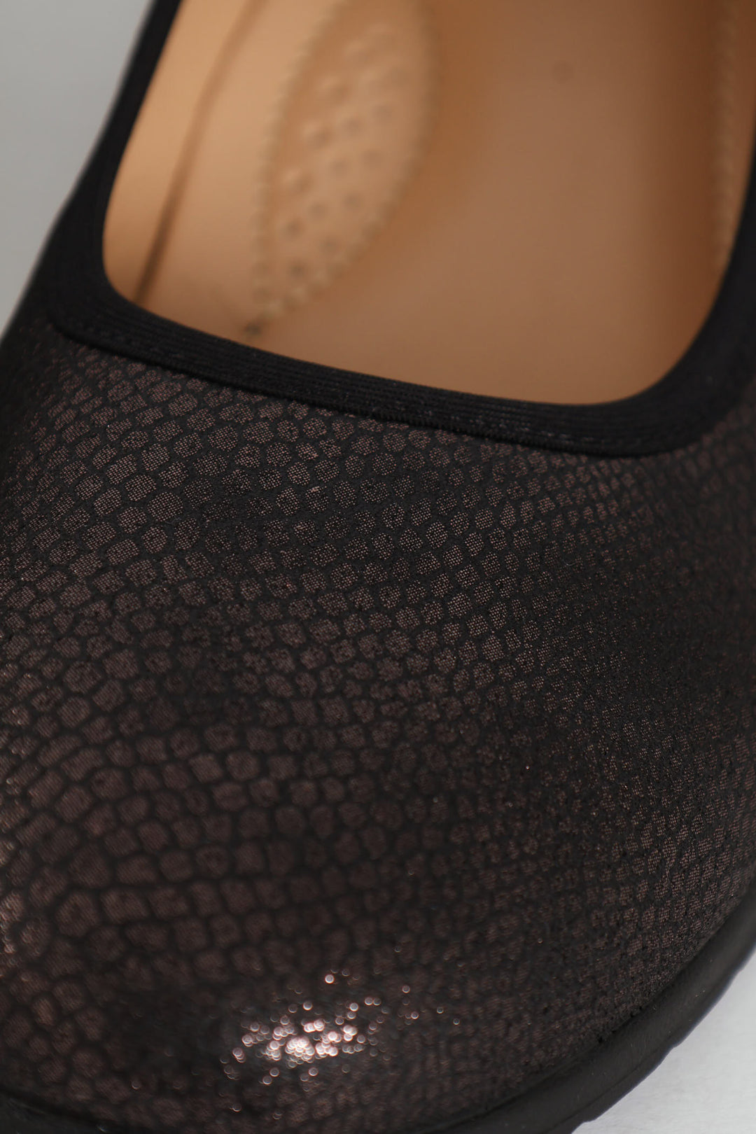 Halen Metalic Animal Elasticated Slip On - Black