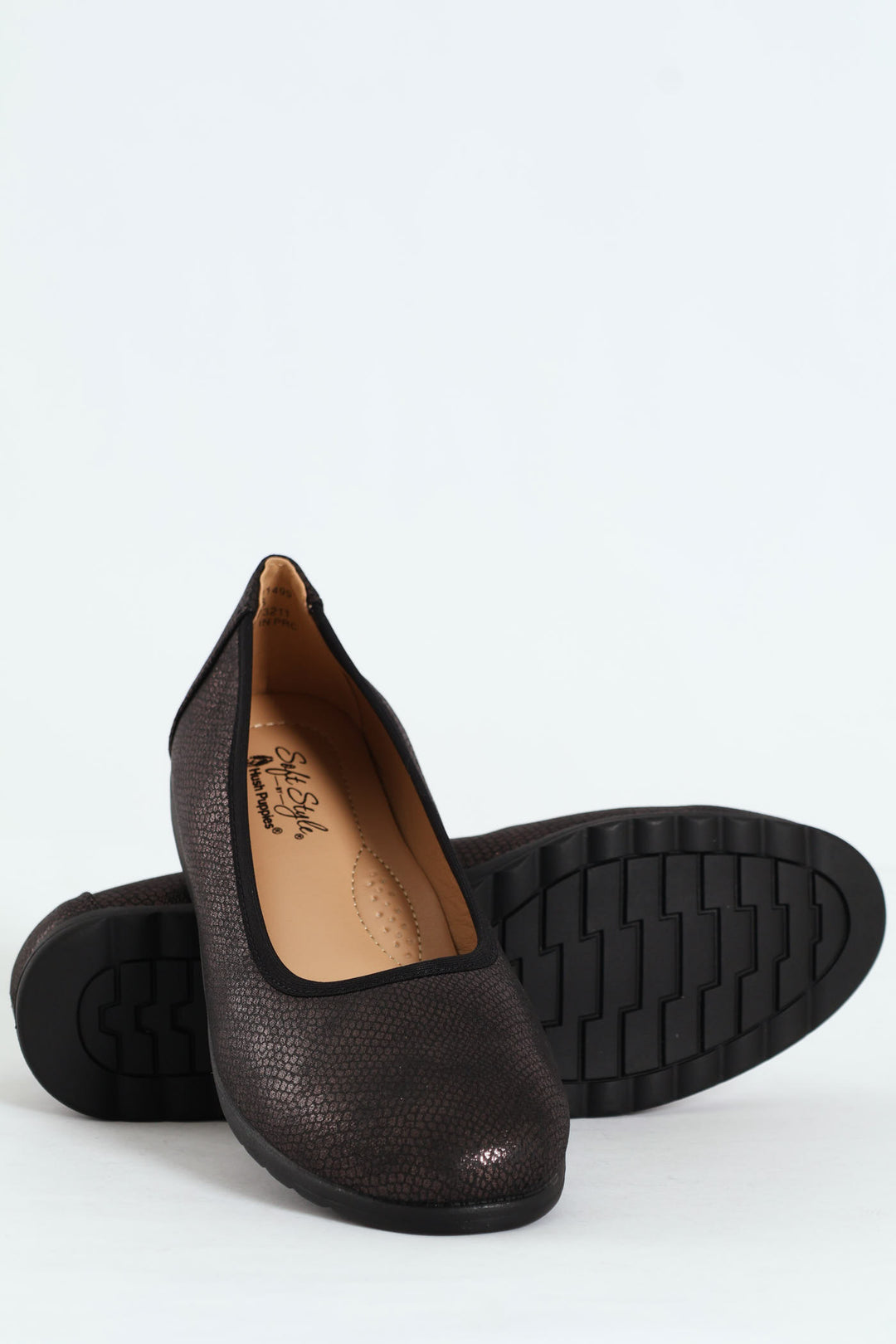 Halen Metalic Animal Elasticated Slip On - Black