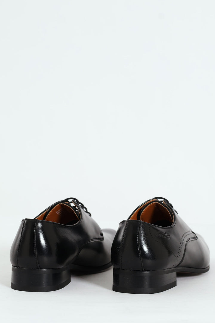 Pin Punch Detail Derby Shoe - Black