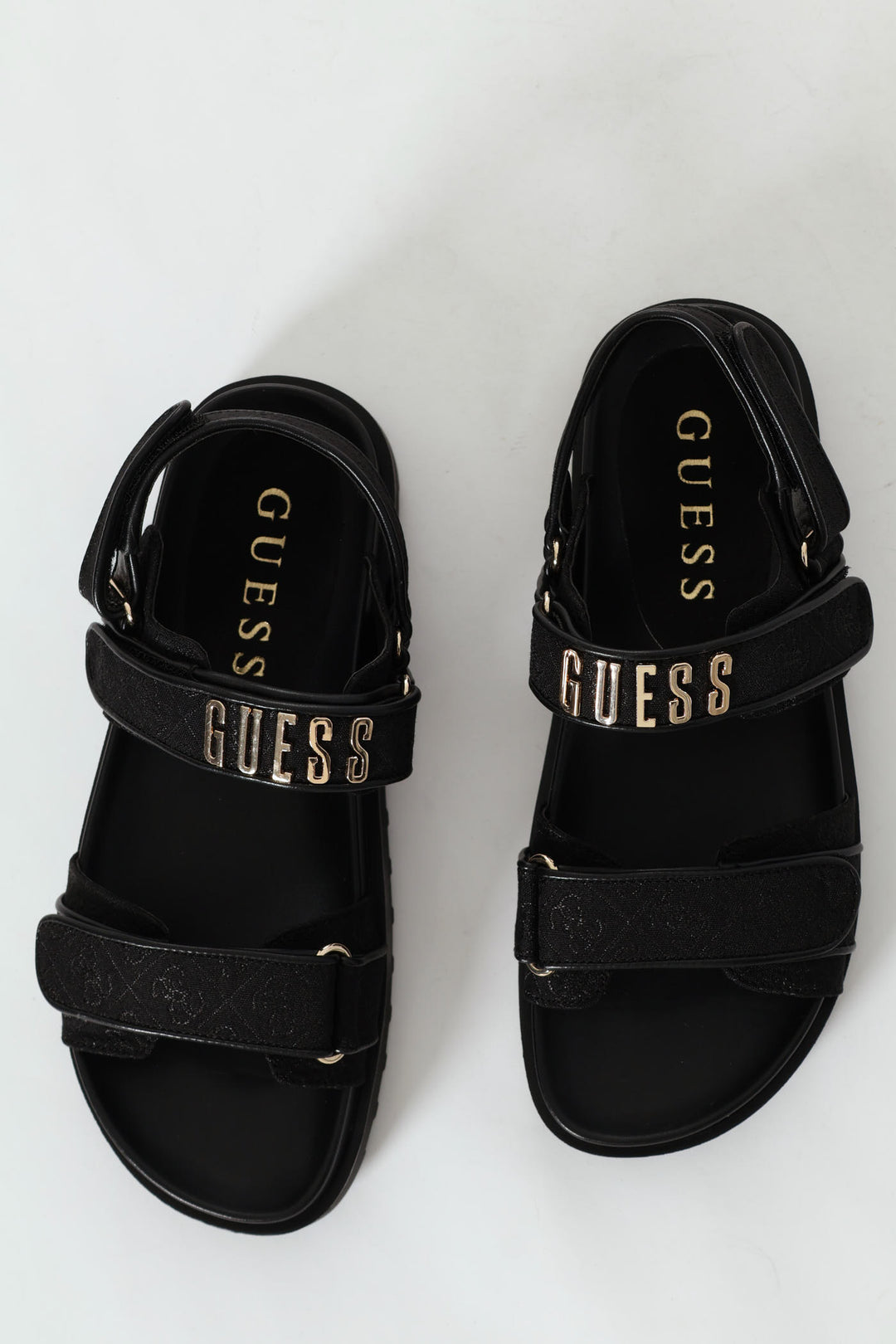 Double Strap Sport Ankle Strap Sandal - Black