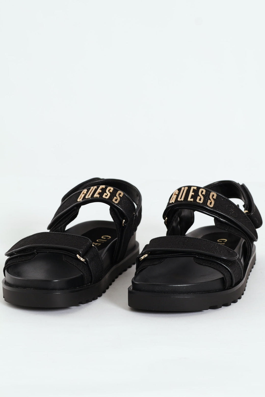 Double Strap Sport Ankle Strap Sandal - Black
