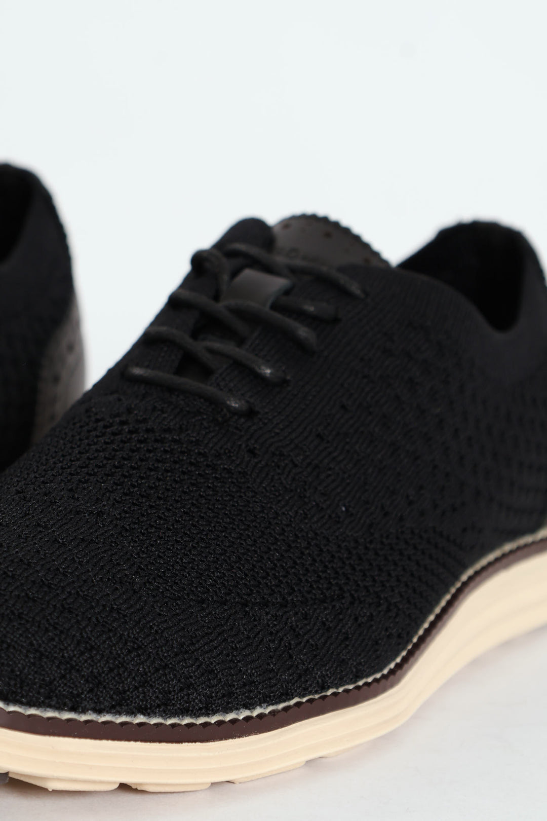 Flye Knit Smart Casual Lace Up Shoe - Black