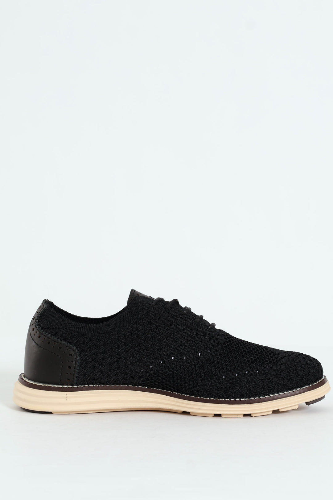 Flye Knit Smart Casual Lace Up Shoe - Black