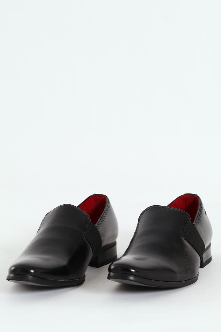 Plain Slip On With Side Gusset - Black