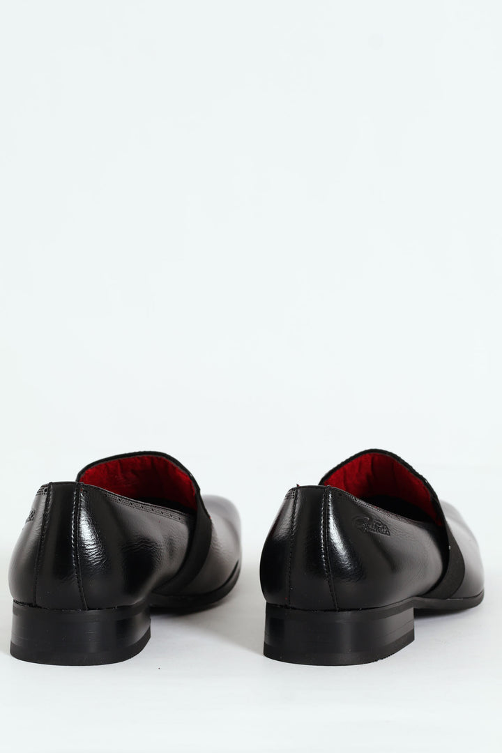 Plain Slip On With Side Gusset - Black