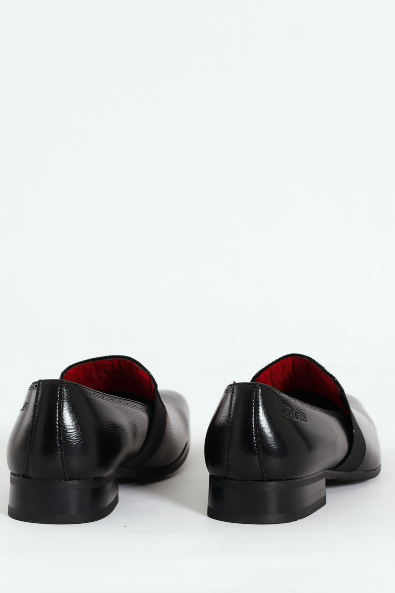 Plain Slip On With Side Gusset - Black