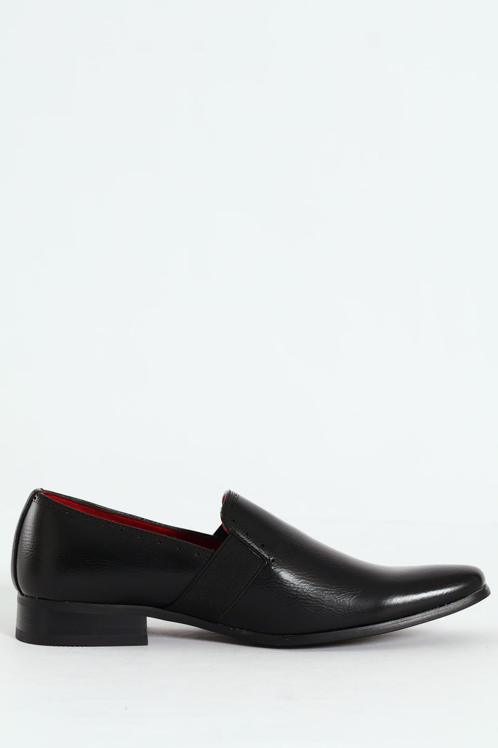 Plain Slip On With Side Gusset - Black