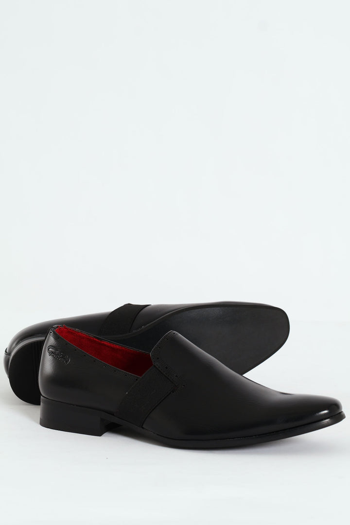 Plain Slip On With Side Gusset - Black