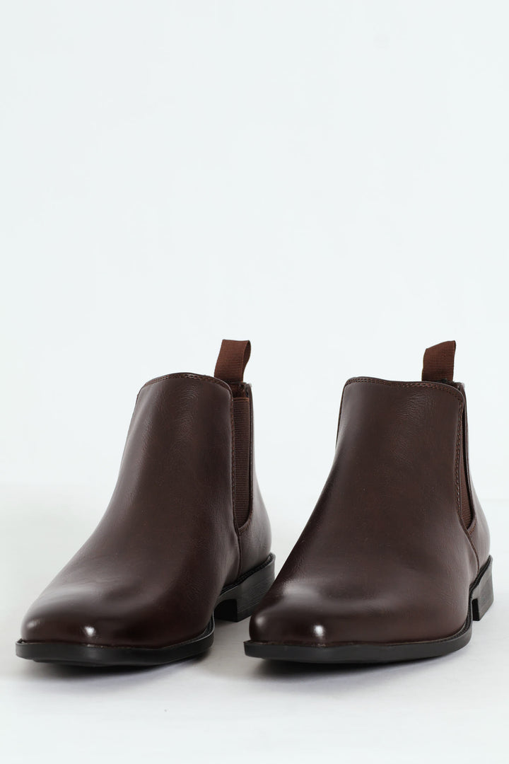 PU Upper Chelsea Boot - Chocolate