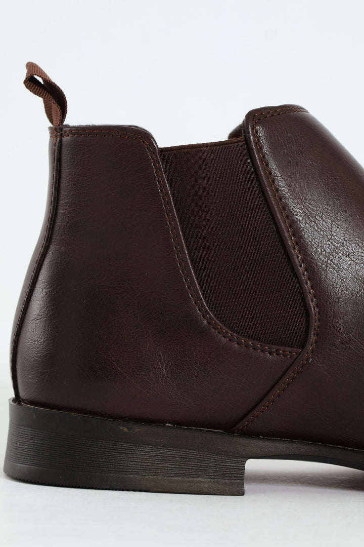 PU Upper Chelsea Boot - Chocolate