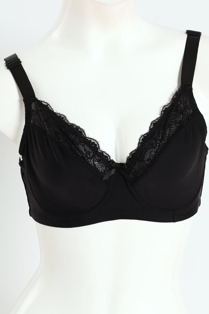 2 Pack Lace Non Padded Bras - Mauve/Black