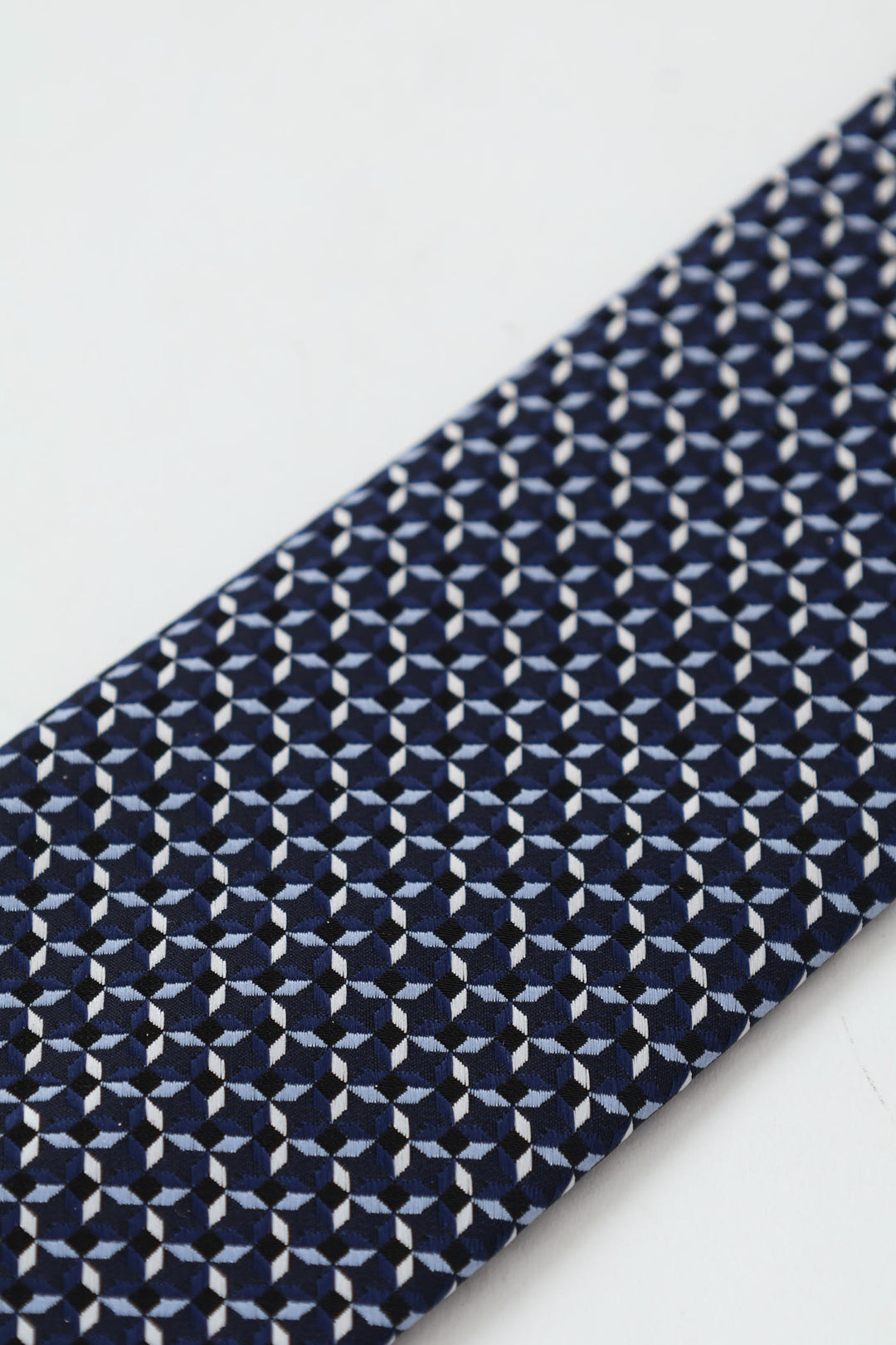 Geometric Pattern Tie - Navy