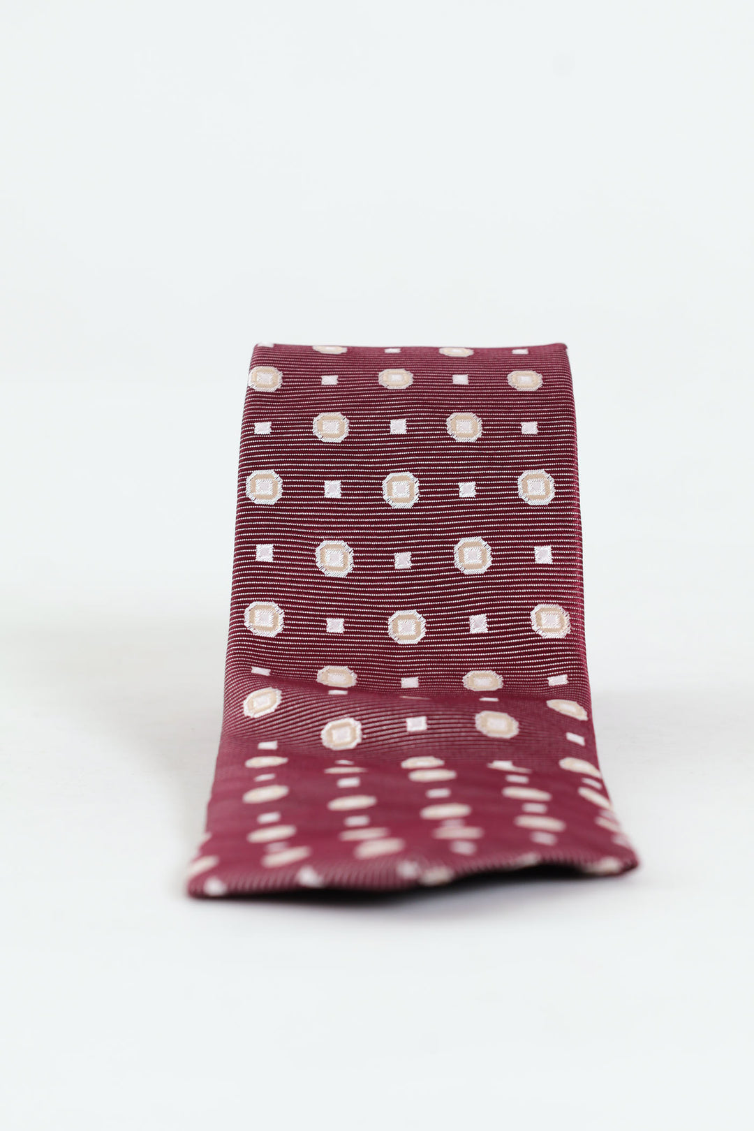 Circle Pattern Tie - Burgundy