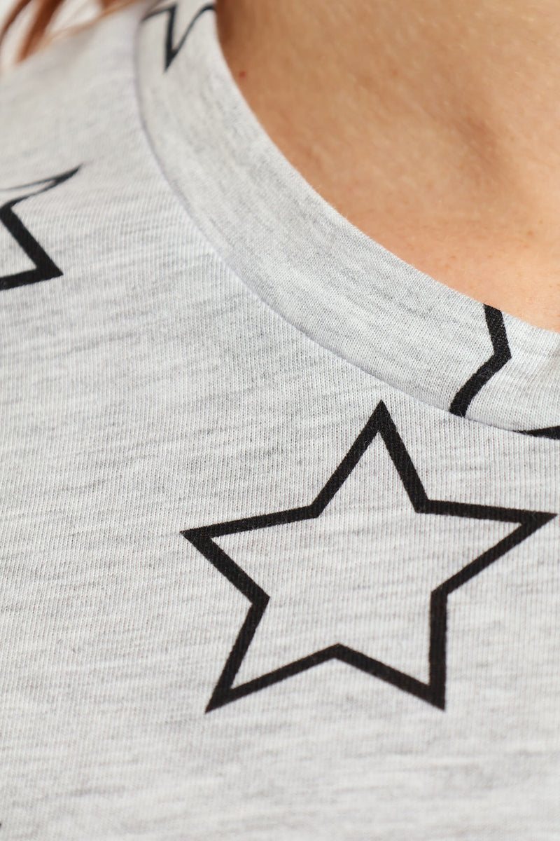 Stars Sleepshirt - Grey Melange