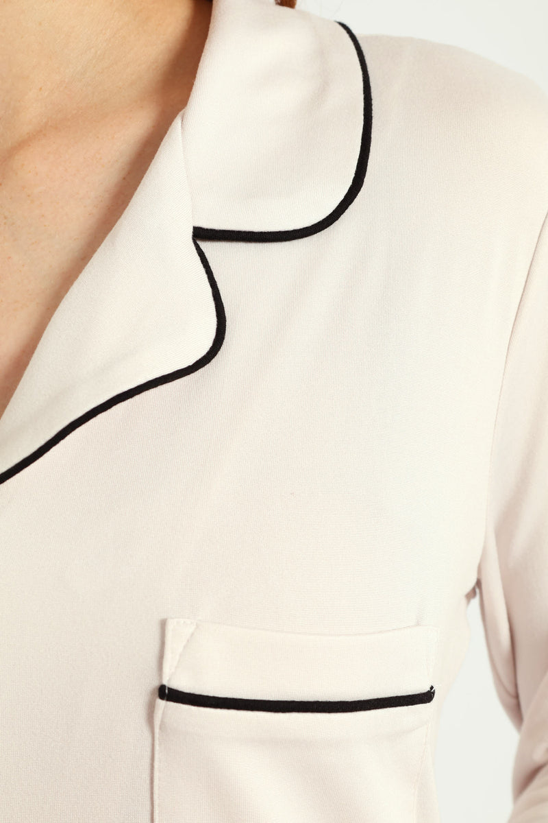 Long Sleeve Soft Touch Plain Sleepshirt - Light Grey