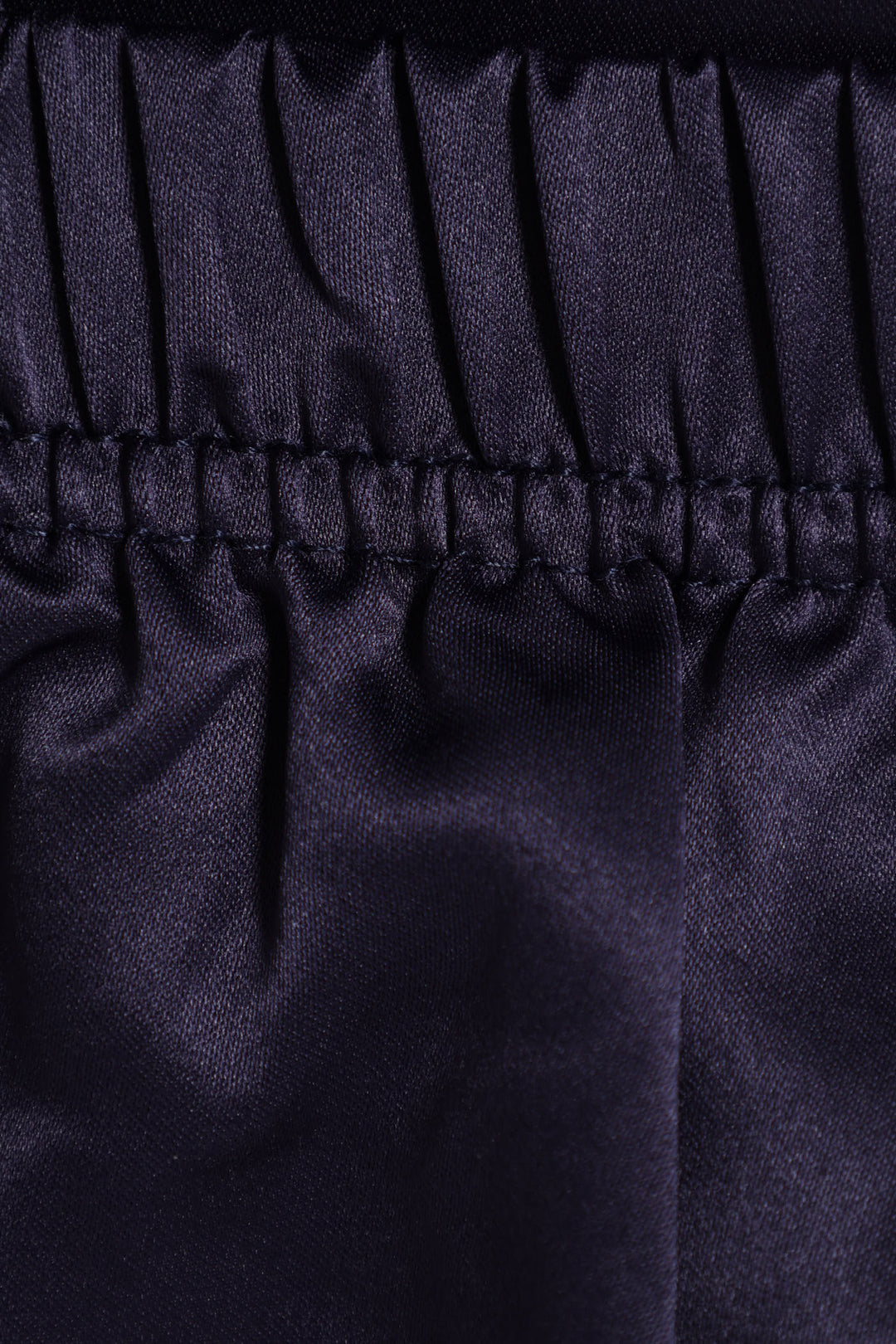 Short Sleeve Button Through Satin Short Set - Navy