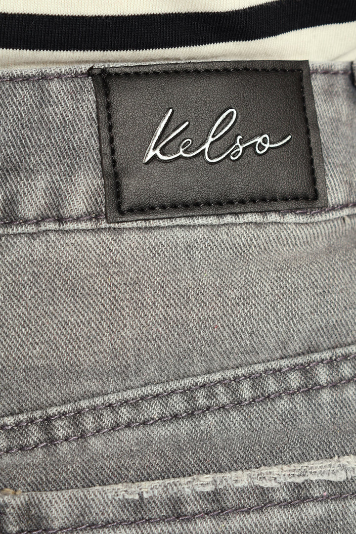 Turn Up Wide Leg Anklegrazer Jean - Dark Grey