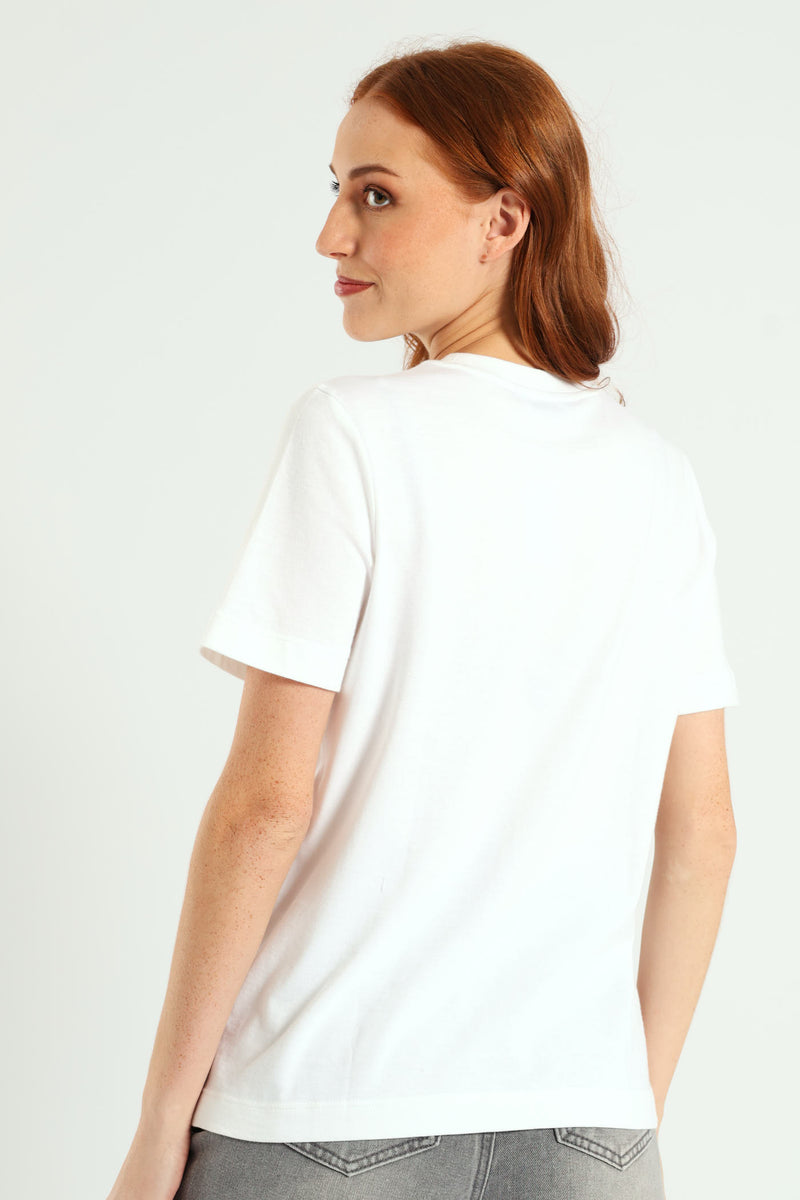 Icon Embroidery Boxy Tee - White