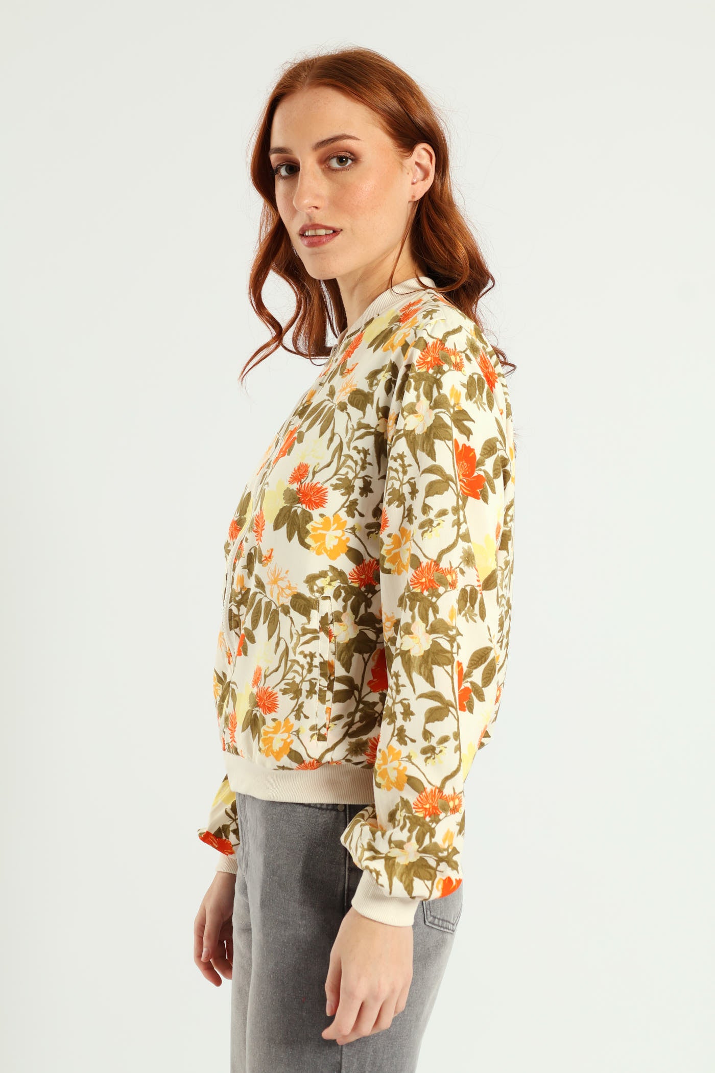 Ladies Printed Bomber Jacket - Fatigue/Cream – Edgars