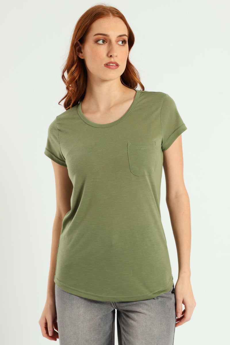 Plain Pocket Tee - Aqua Mist Green