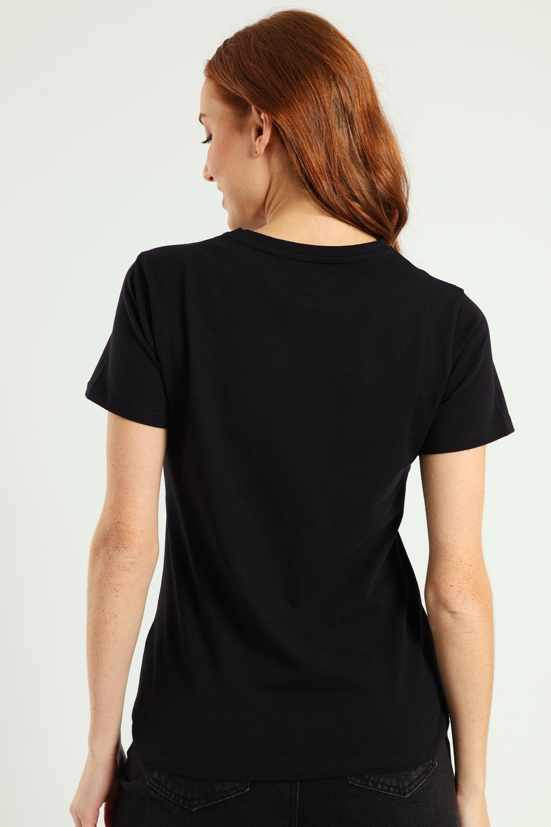 Bold Move Regular Fit Top With Bling Design - Black