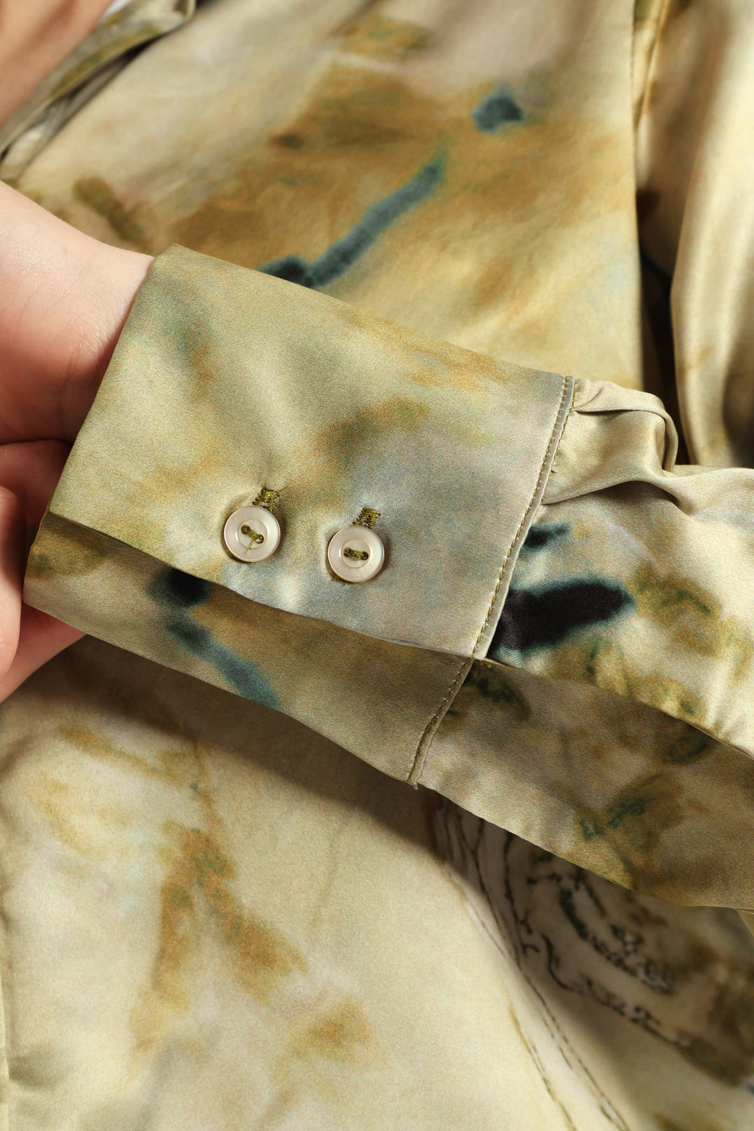 Marble Satin Shirt - Abstract Marble