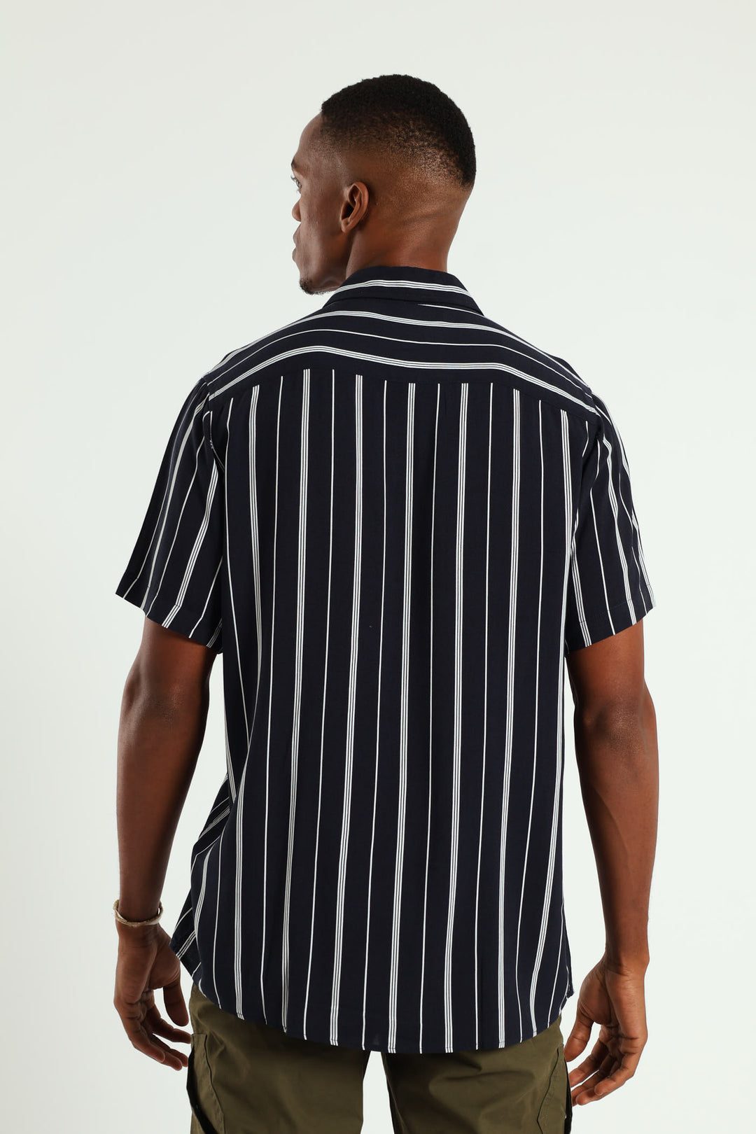 Short Sleeve Stripe Shirt - Navy