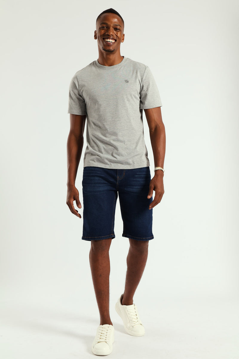 HD Basic Crew Neck Tee - Grey Melange