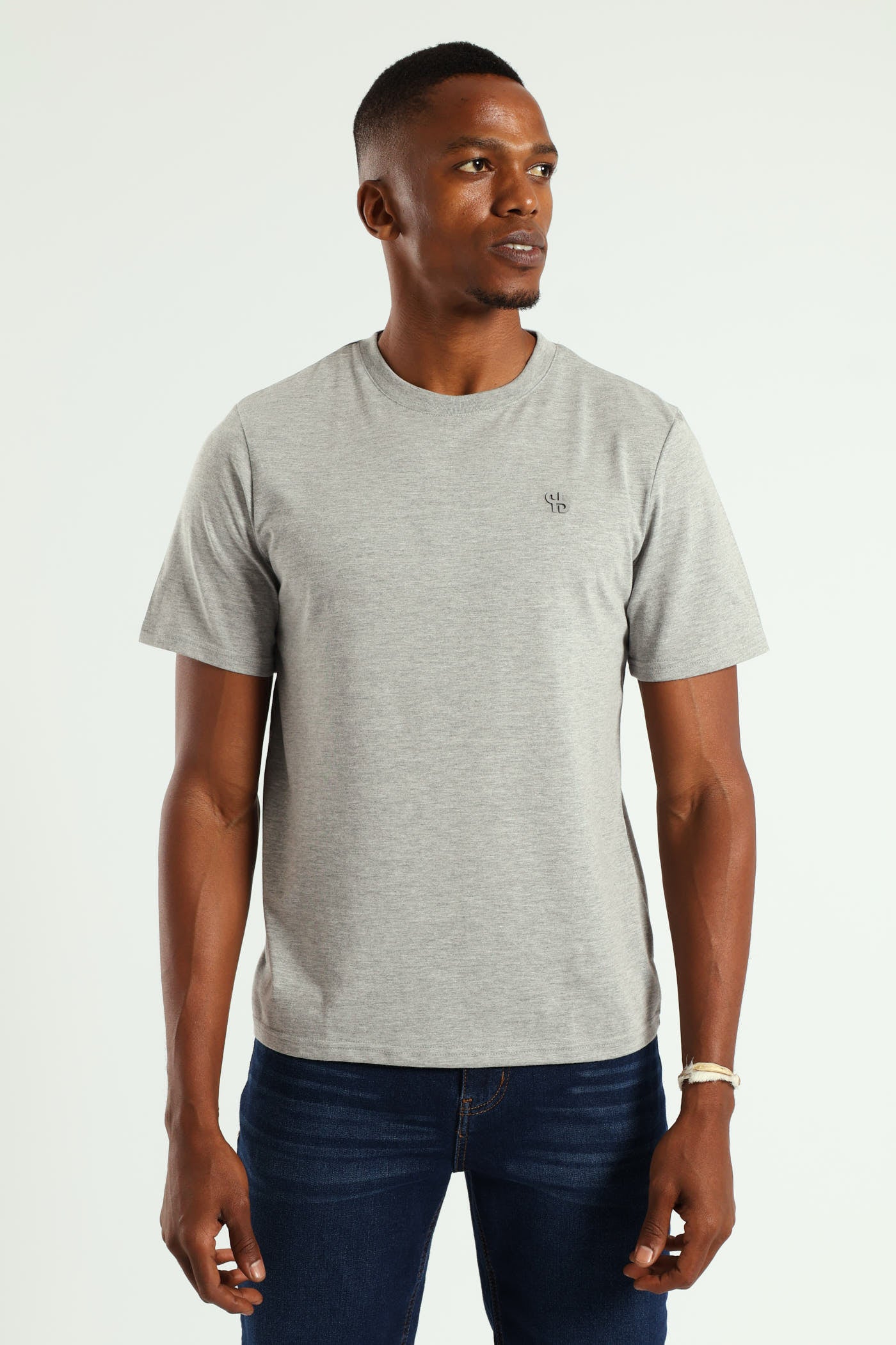 Mens HD Basic Crew Neck Tee - Grey Melange – Edgars