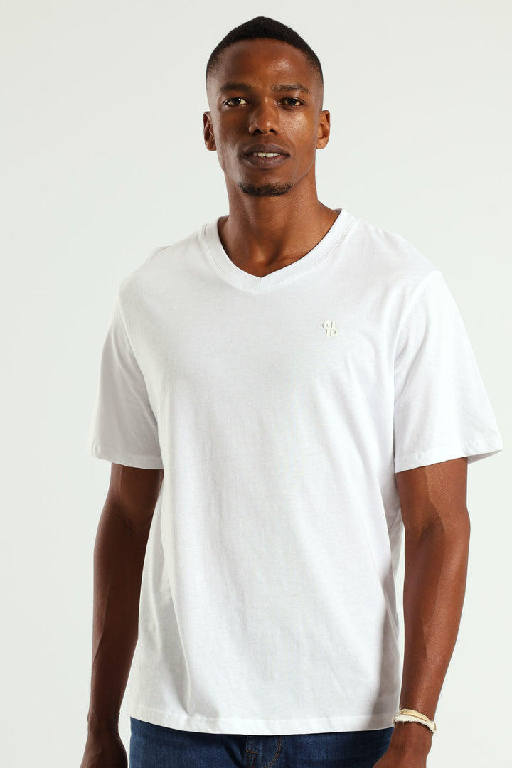 HD Basic V-Neck Tee - White