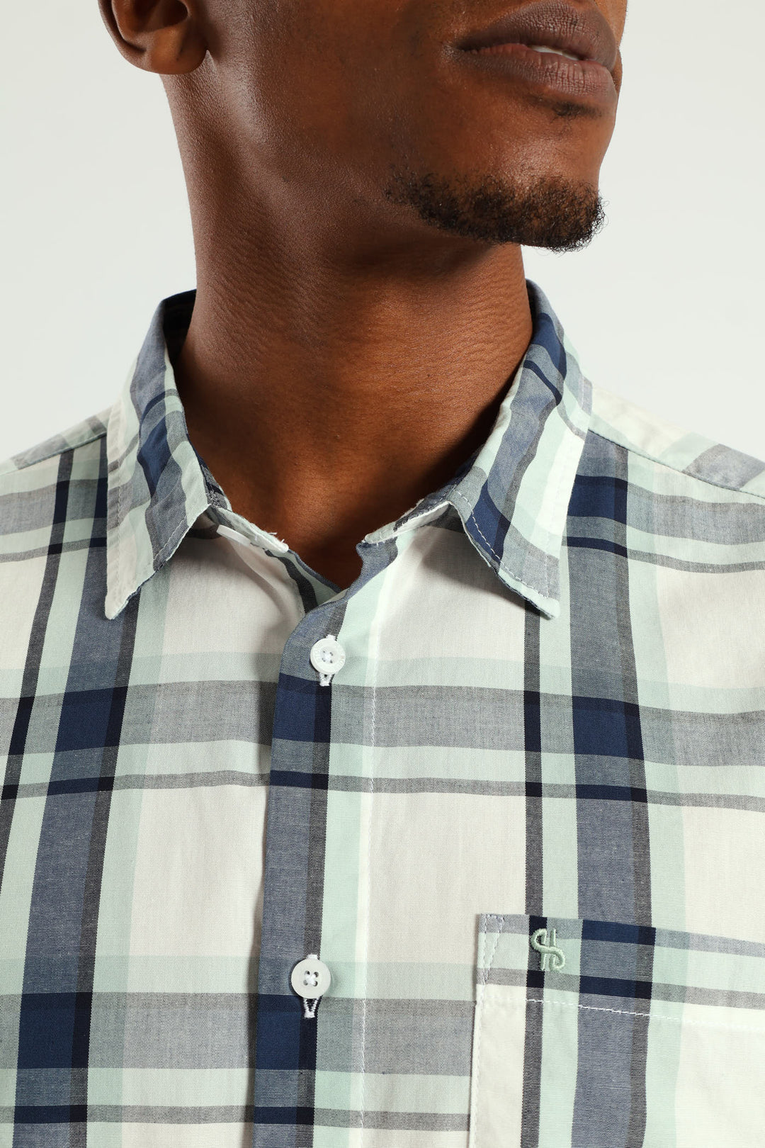 Short Shirt Check Shirt - White