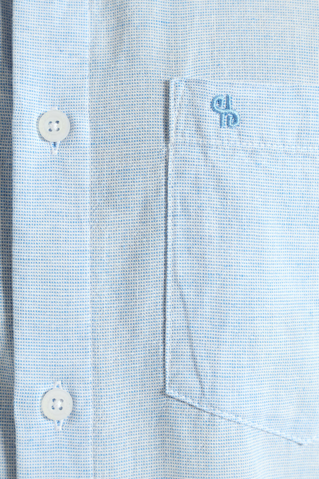 Short Sleeve Slub Shirt - Blue