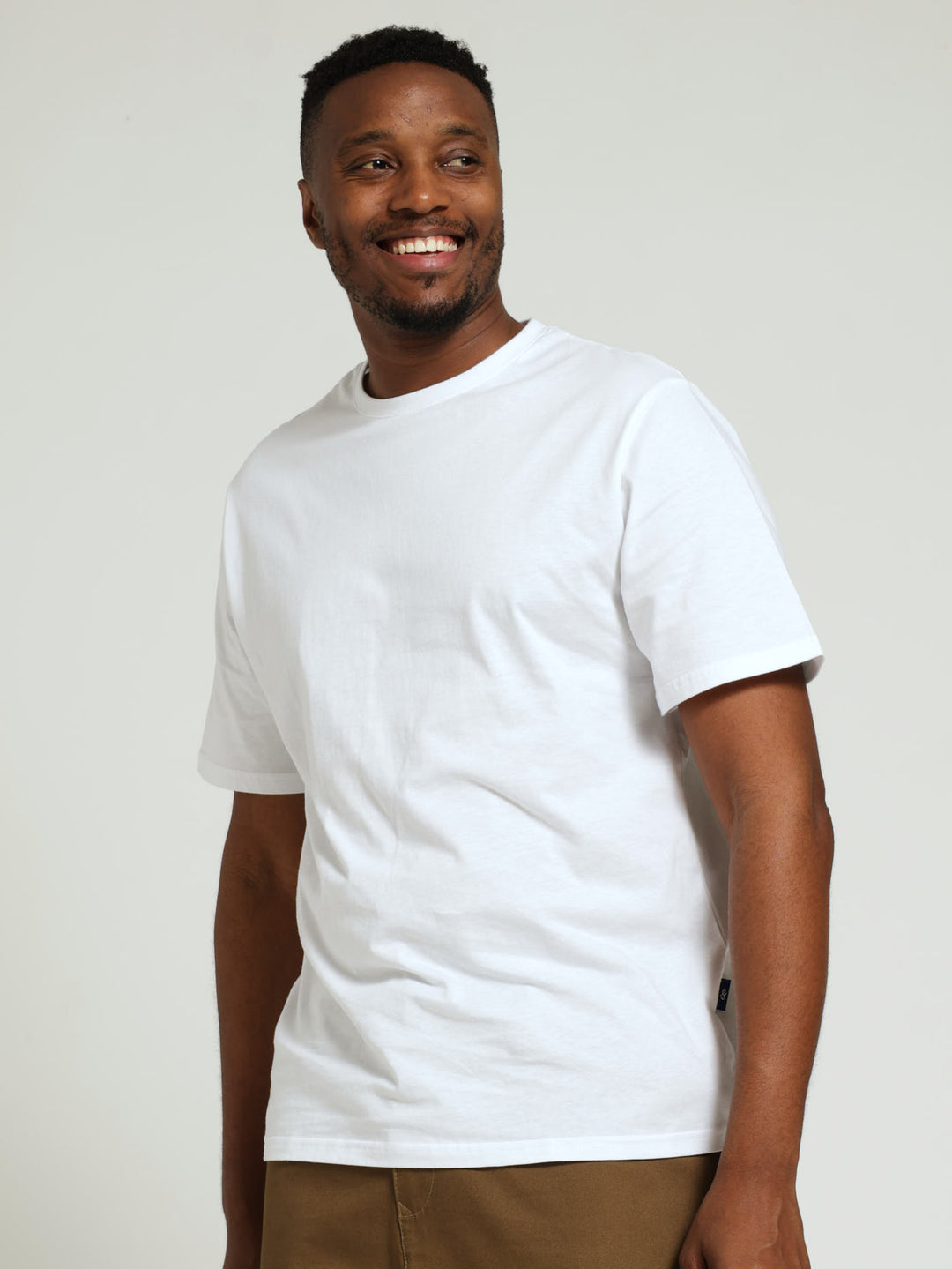 Mens Basic Crew Neck Tee White – Edgars - Main Image