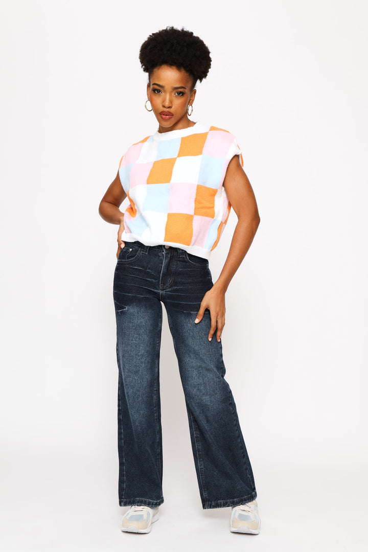 Short Sleeve Round Neck Pullover - Multi