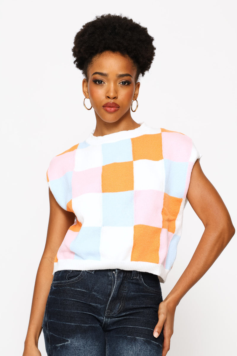 Short Sleeve Round Neck Pullover - Multi
