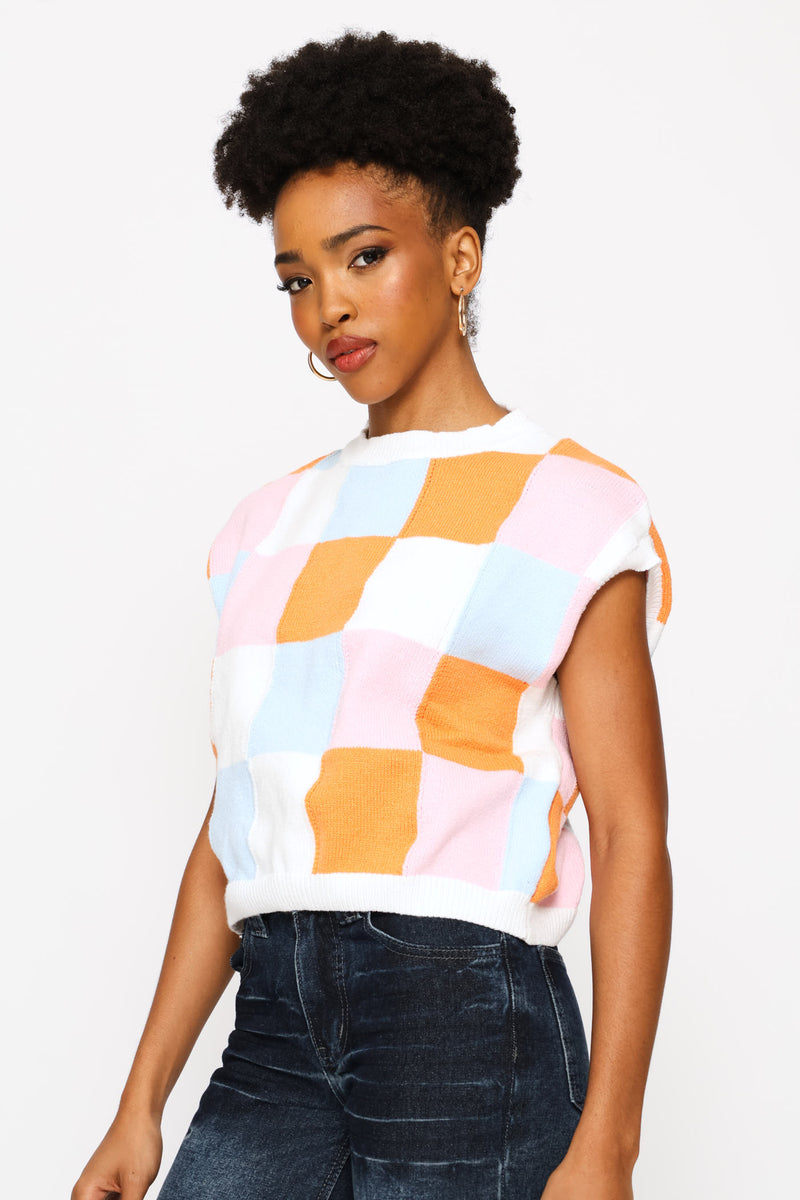 Short Sleeve Round Neck Pullover - Multi